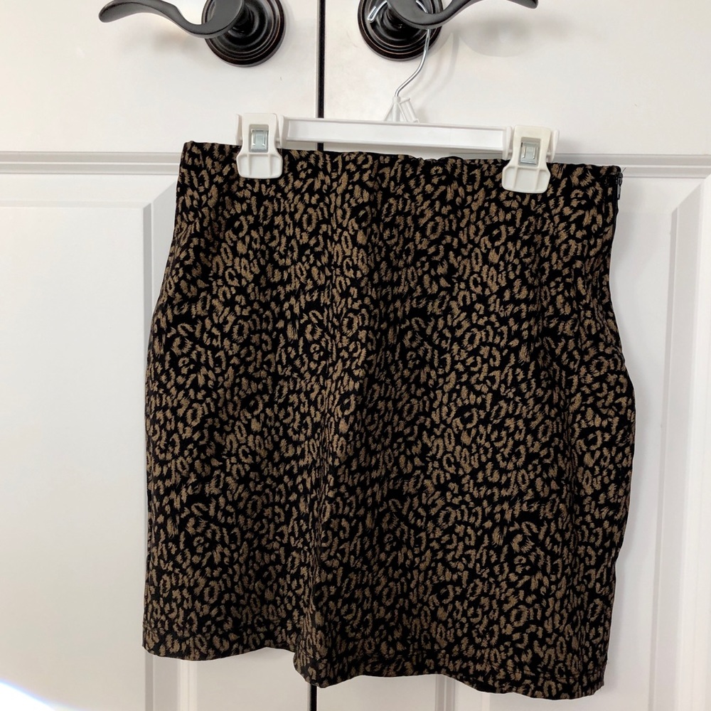 Sparkly Leopard Print Mini Skirt